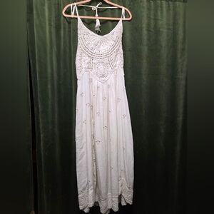 Calypso St. Barth Cream Woven Maxi Dress